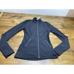 Lululemon Jacket Womens 4 Black Sleek Essentials Full Zip Mock Neck Stretch